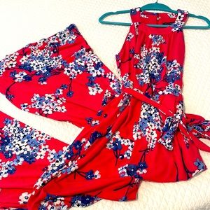 Tommy Hilfiger wide leg pant suit.